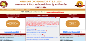 Rajasthan PTET Result 2024 